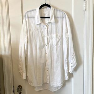 Aritzia Wilfred Free Relaxed Shirt in White Linen
